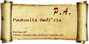 Paukovits Amázia névjegykártya